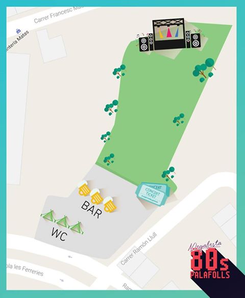 Distribució de l'espai en la 11a Festa dels 80 (Imatge: Mega Festa 80s)