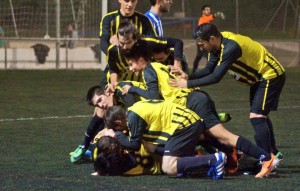 Celebració del 2n gol del PLF. FOTO: Sergi Vargas/GolCat