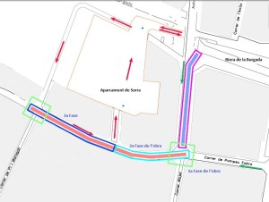 mapa de les afectacions de les obres del carrer de baix