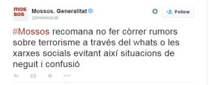 El tweet dels Mossos