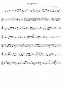 Partitura del Contrapàs curt de St Genís.