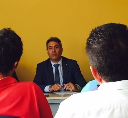 El conseller durant la seva visita a PLF