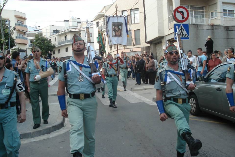 Processó del 2014 a St Lluís, amb els exlegionaris en primer terme.