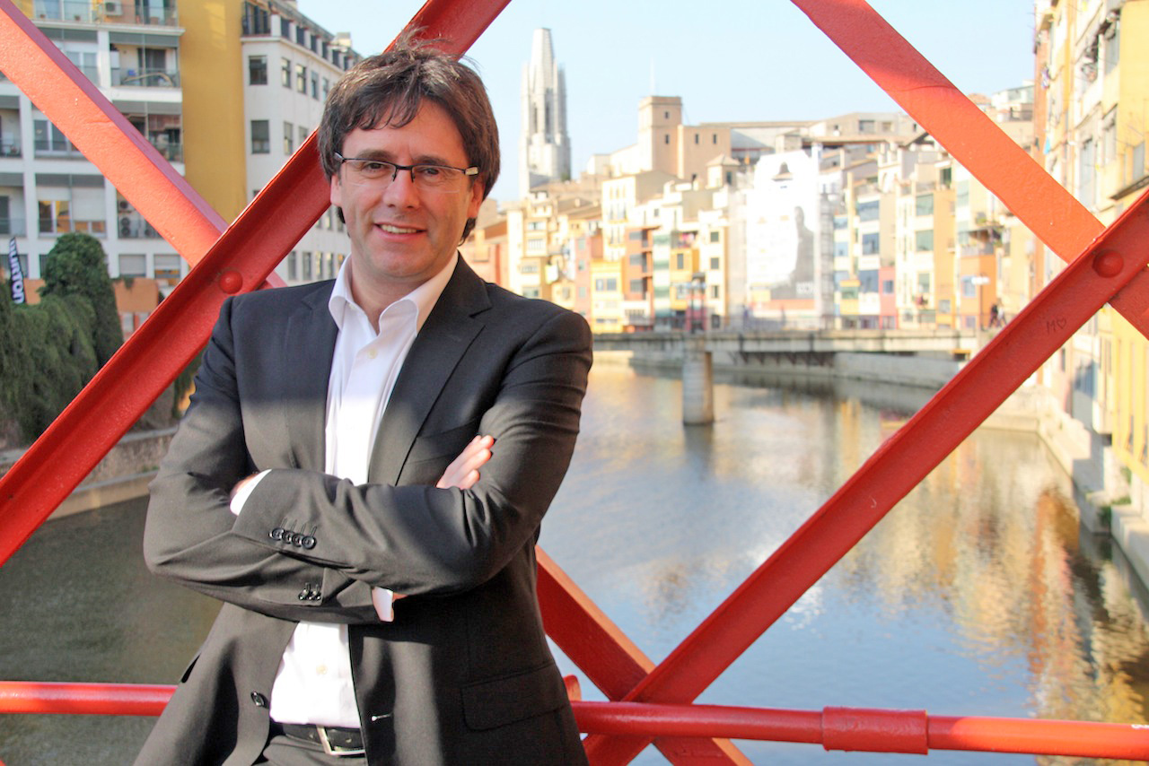 Puigdemont a Girona, d'on ha estat alcalde 5 anys