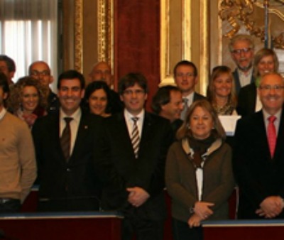 Agustí rere del nou president a Torí, al 2013.