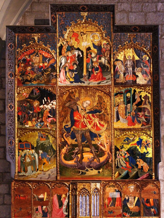 Un retaule de Lluís Borrassà a St Miquel de Cruïlles.