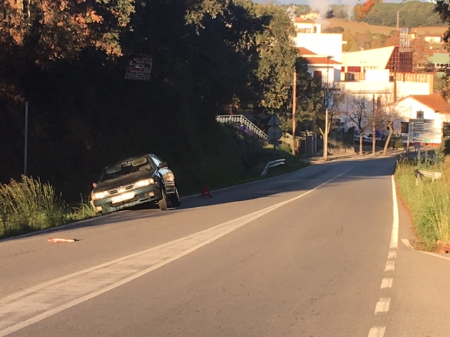 Vehicle a la cuneta a la carretera entre PLF centre i Sant Lluís / RP 