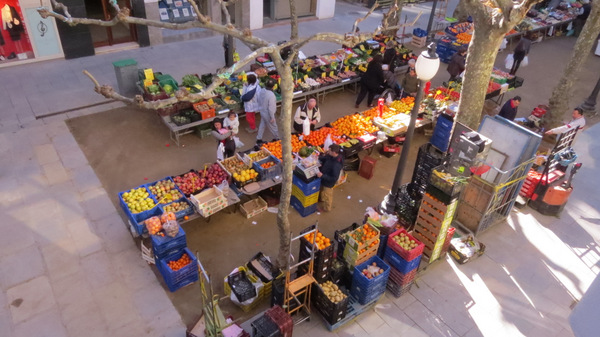 Mercat de Fruites i Verdures de Blanes al Pg. de Dintre. Aj. Blanes