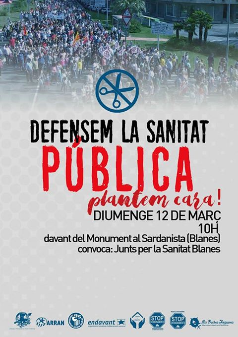 Cartell de la manifestació. Junts per la Sanitat