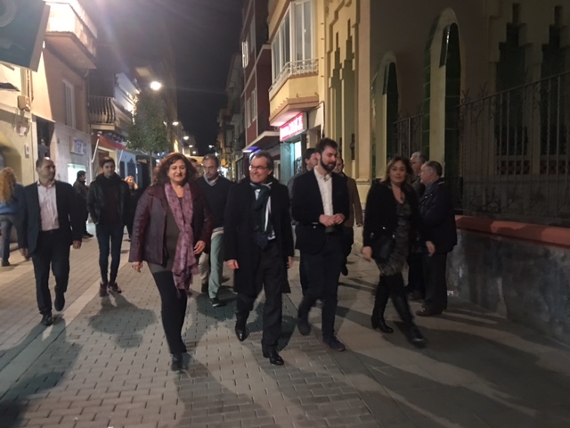 Neus Serra, regidora del PDeCat i portaveu del govern, Artur Mas, expresident de la Generalitat, Jofre Serret, regidor del PDeCat, Eva Moreno, presidenta local del PDeCat (d'esquerra a dreta). RP