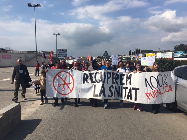 Manifestació contra la privatització de la sanitat a Blanes el passat mes de març