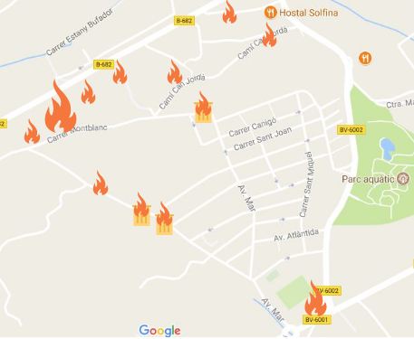 Incendis a St Lluís en l'últim mes. RP