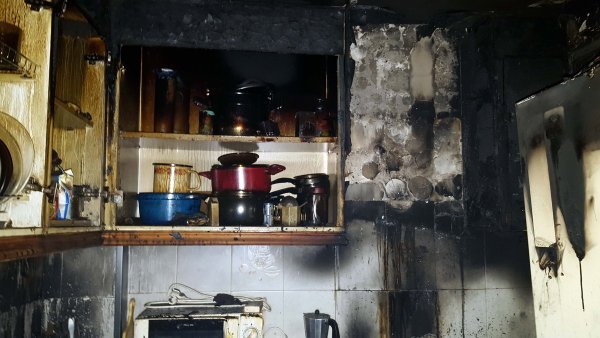 La cuina calcinada per l'incendi (Ajuntament de Blanes) 