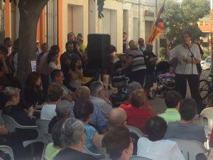 L'ex-regidora del PSC, Antònia Petit, a l'acte d'ahir diumenge.