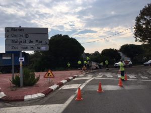 Obres a la carretera de Malgrat